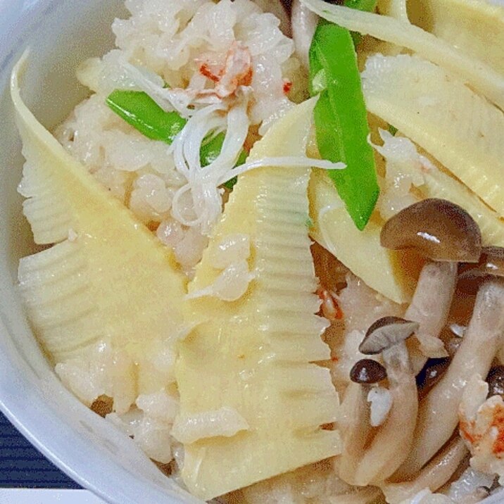 春のプレミアム☆　カニだし「たけのこご飯」